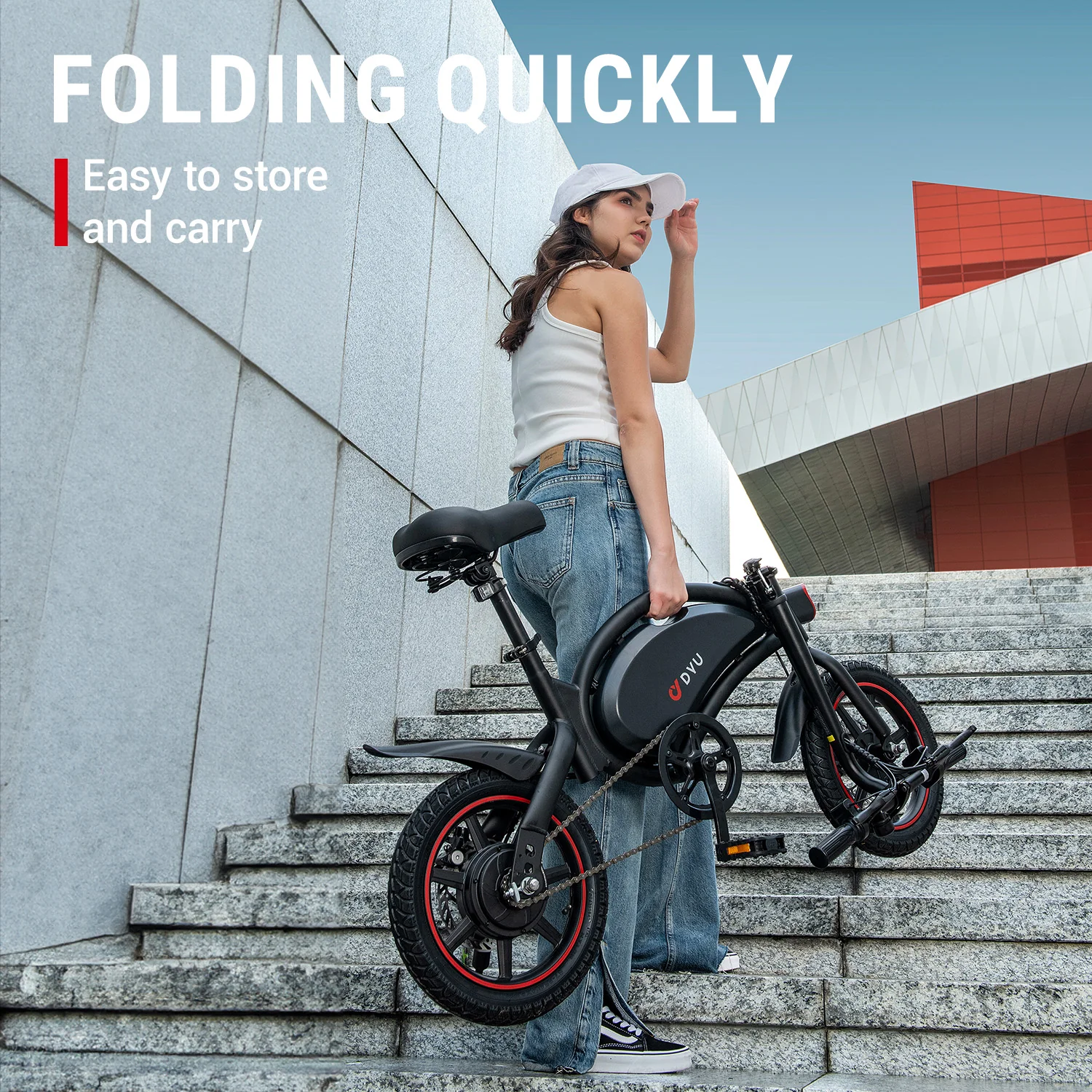 DYU D3F 14 Inch Mini Folding Electric Bike　 - Image 7